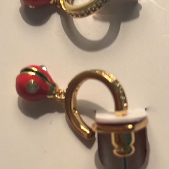 NWT Kate Spade Nature Walk Ladybug Huggies Earrings K1 - Picture 4 of 6